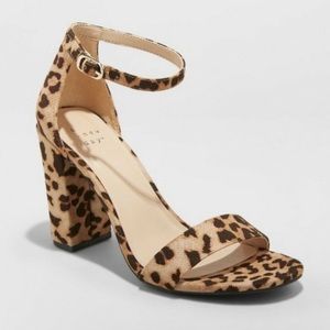 Leopard print heeled sandals